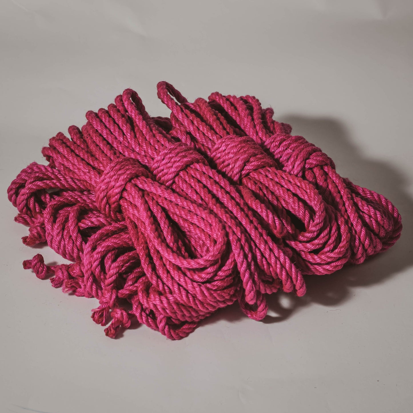 Pink jute rope (treated, 6mm) Shibari Rope Bundle of 8 